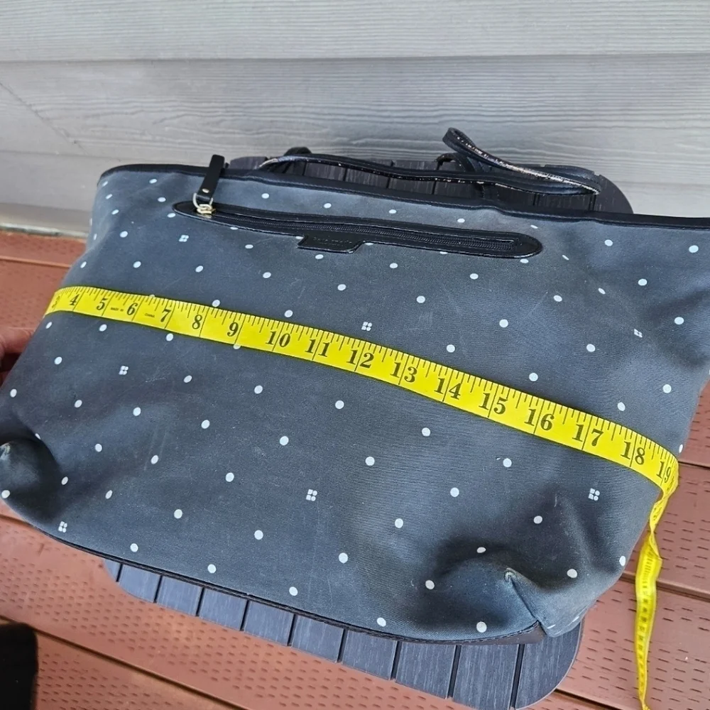 Kate Spade Polka Dot Tote Diaper Baby Bag Black White Purse Shopper Bag Vintage